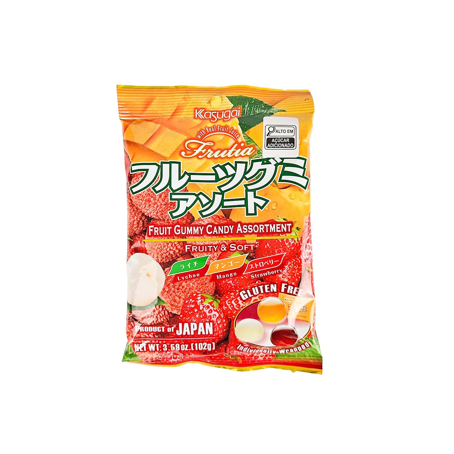 Amazon.com : Kasugai Fruit Assort Gummy Candy 3.59oz (3 Pack